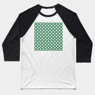Retro Circles and Diamonds Green 1 Baseball T-Shirt